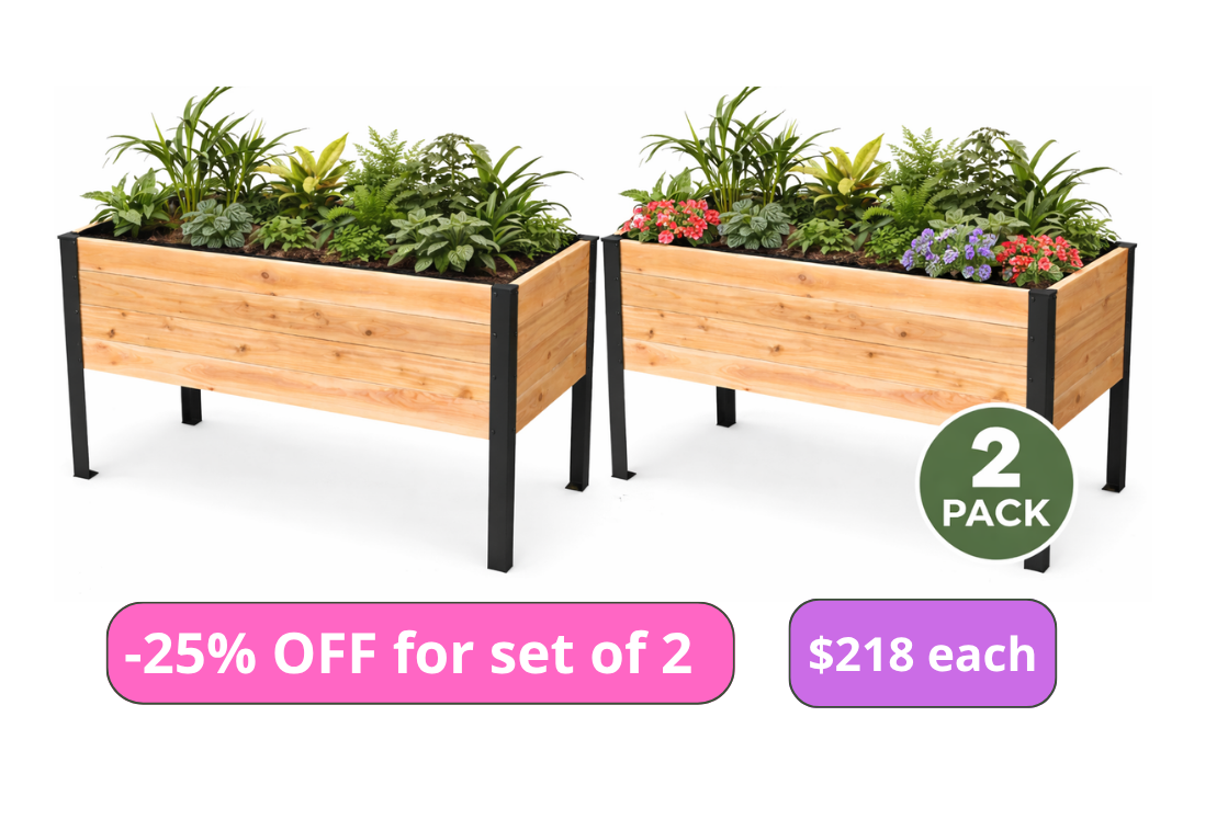Cedar Planter Box Set of 2 – 48x20x28 Premium Western Red Cedar