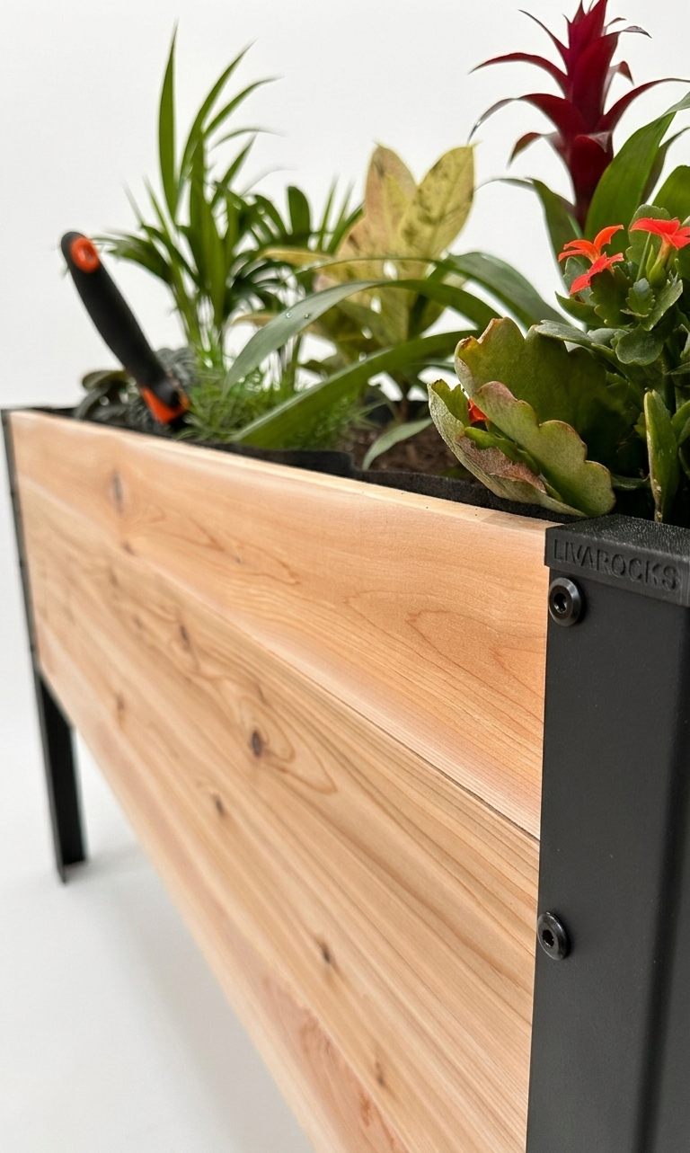Raised Cedar Planter Box 48x19x28 | CORE