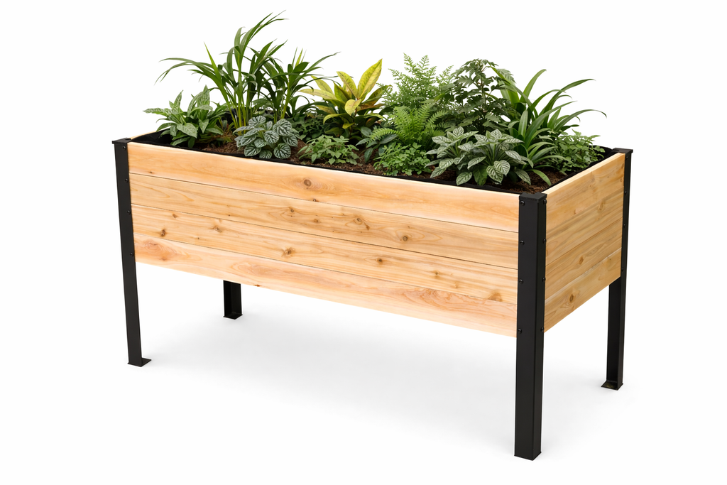 Raised Cedar Planter Box 48x19x28 | PRIME