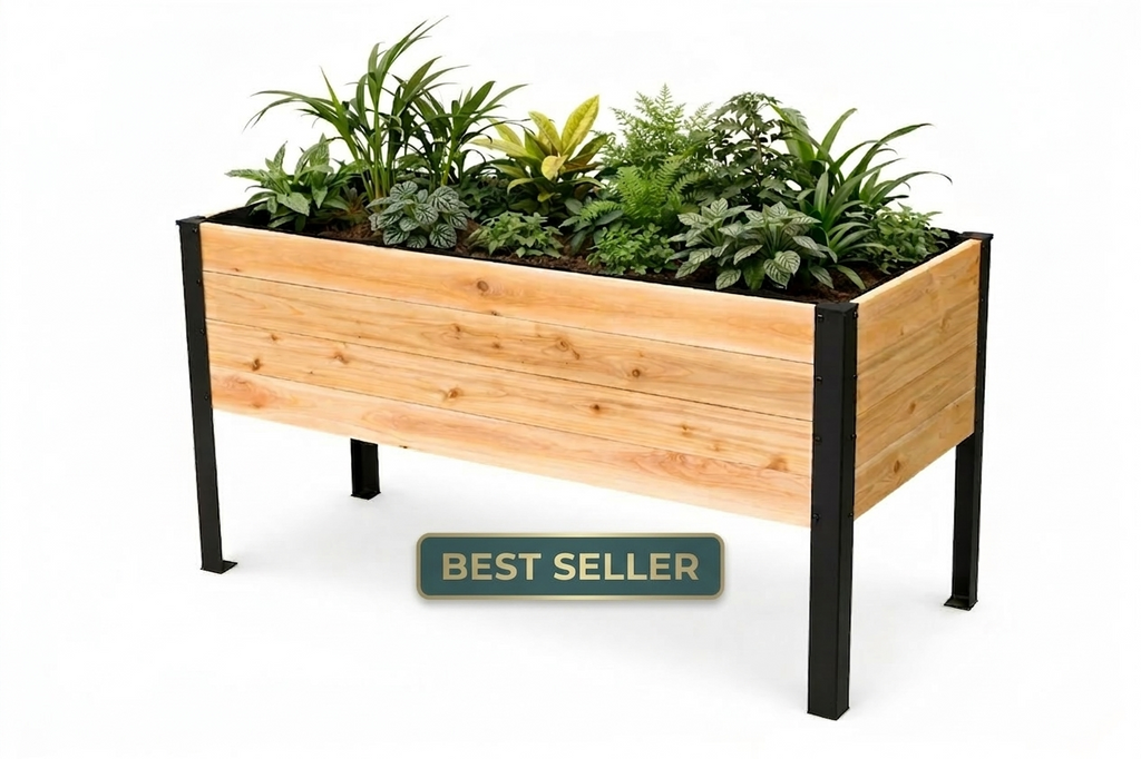 Raised Cedar Planter Box 48x19x28 | PRIME