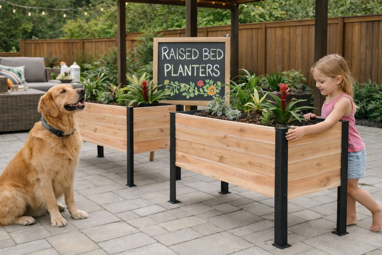 Raised Cedar Planter Box 48x19x28 | PRIME