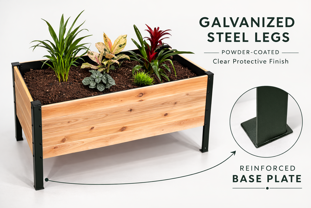 Raised Cedar Planter Box 48x19x28 | CORE