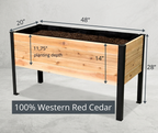 Raised Cedar Planter Box 48x19x28 | CORE
