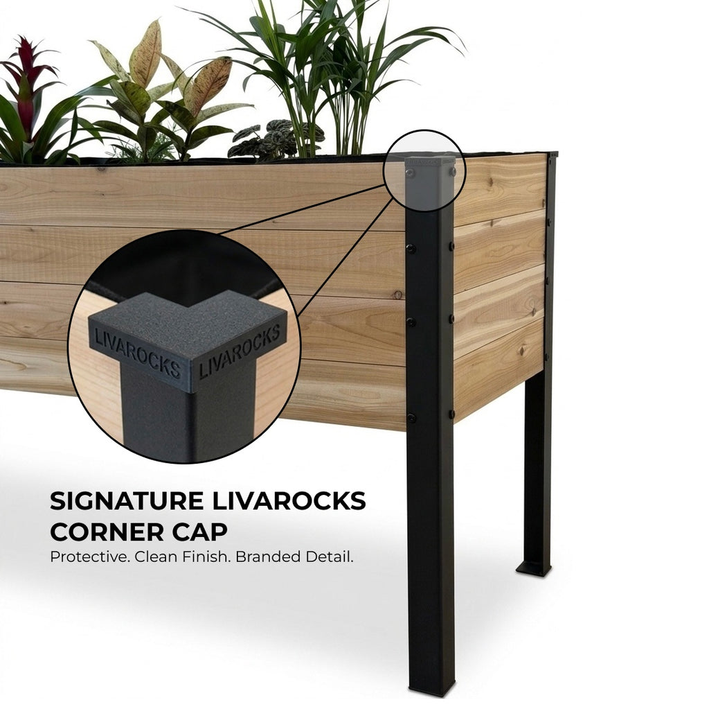 Raised Cedar Planter Box 48x19x28 | CORE