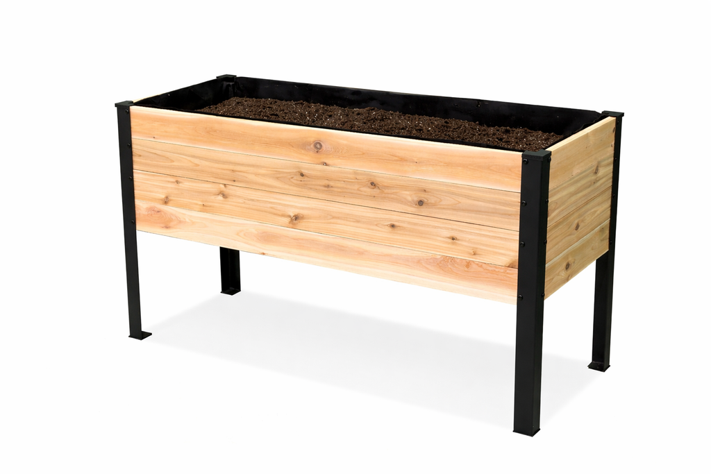 Raised Cedar Planter Box 48x19x28 | CORE