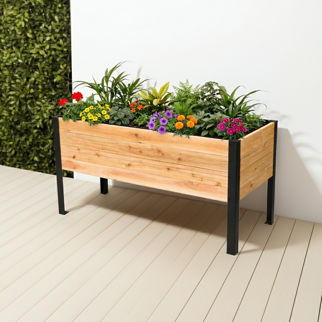 Raised Cedar Planter Box 48x19x28 | PRIME