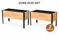 Core Duo Set raised cedar planter made from Western Red Cedar with black steel legs by LIVAROCKS